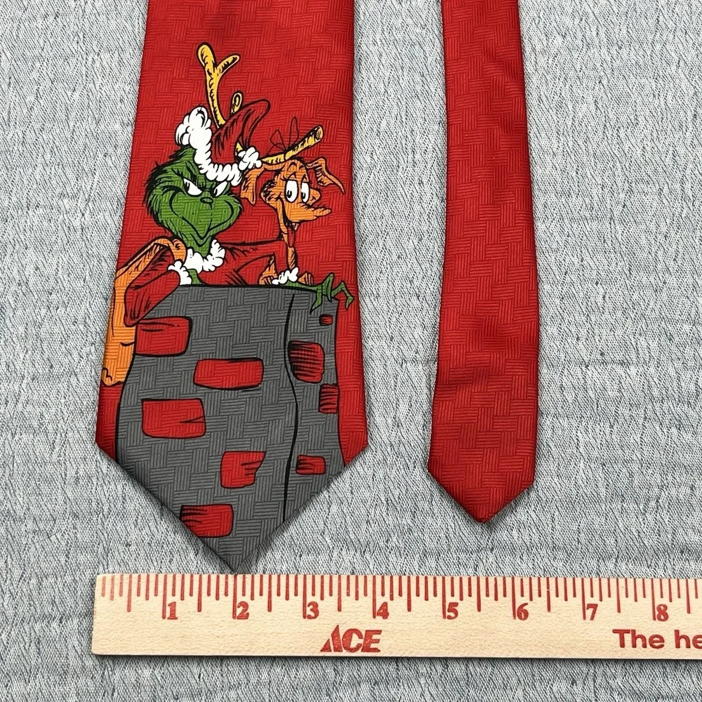 The Grinch Necktie Dr. Seuss Christmas Holiday‎ Ho Ho Ho! Novelty Tie